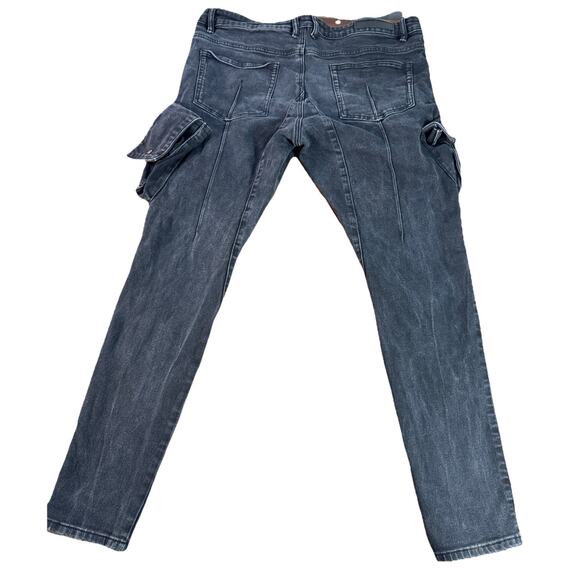 Embellish Black Prox Cargo Jeans Size 40 Practical And Comfortable Streetwear - Picture 6 of 15